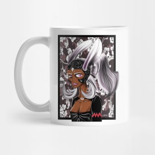 glam fran in bunny magical cosplay art in ecopop floral design Mug